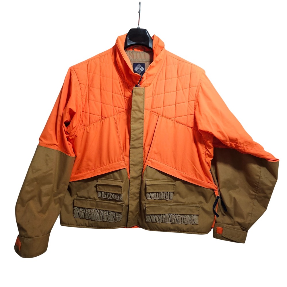 Columbia Hunting Jacket Mens XL Orange Tan Vintage Ultrex Shell Loops Pockets *